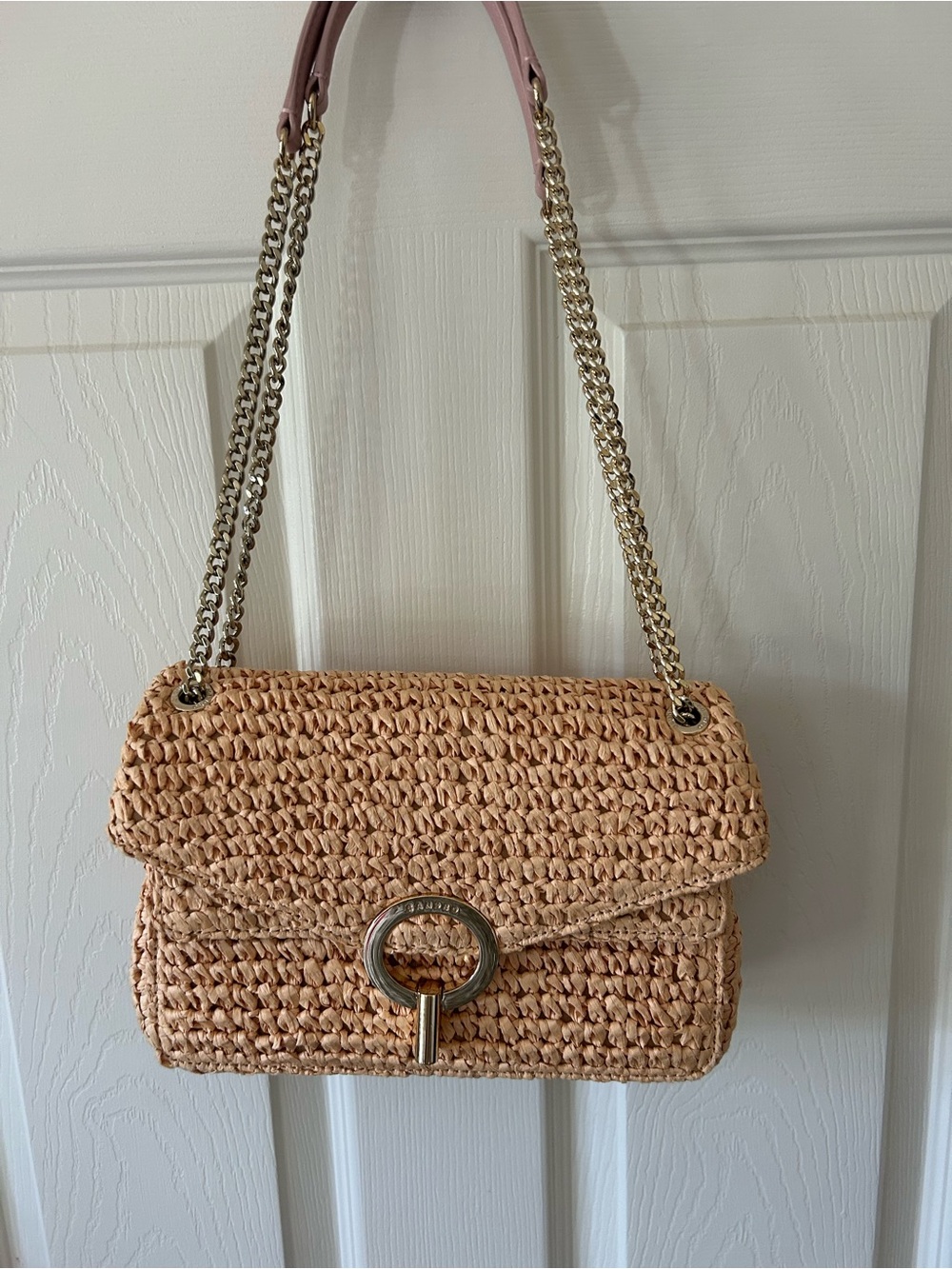 Sandro raffia satchel